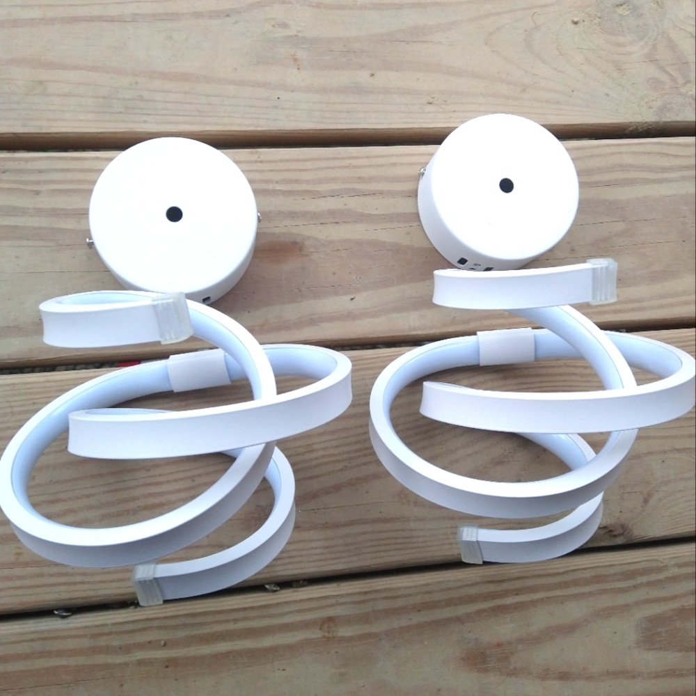 2 Spiral wall sconce lights led